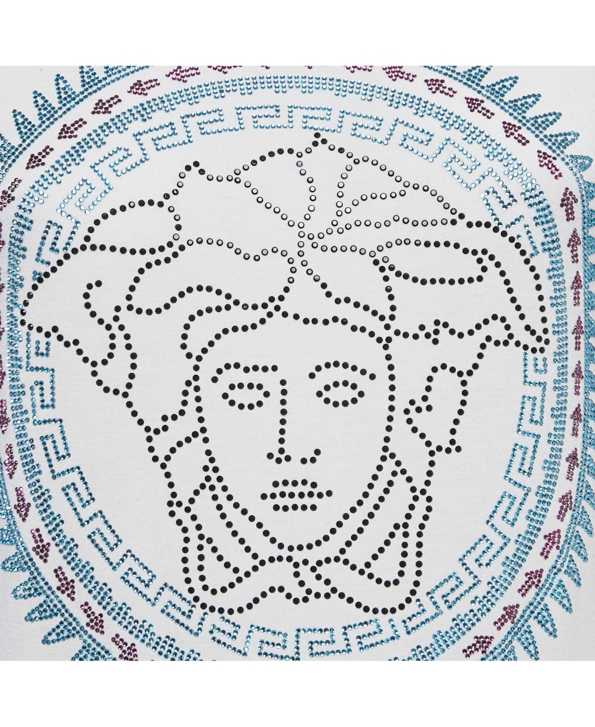 Pre-Owned Versace Women's White Medusa Embellished Jersey T-Shirt