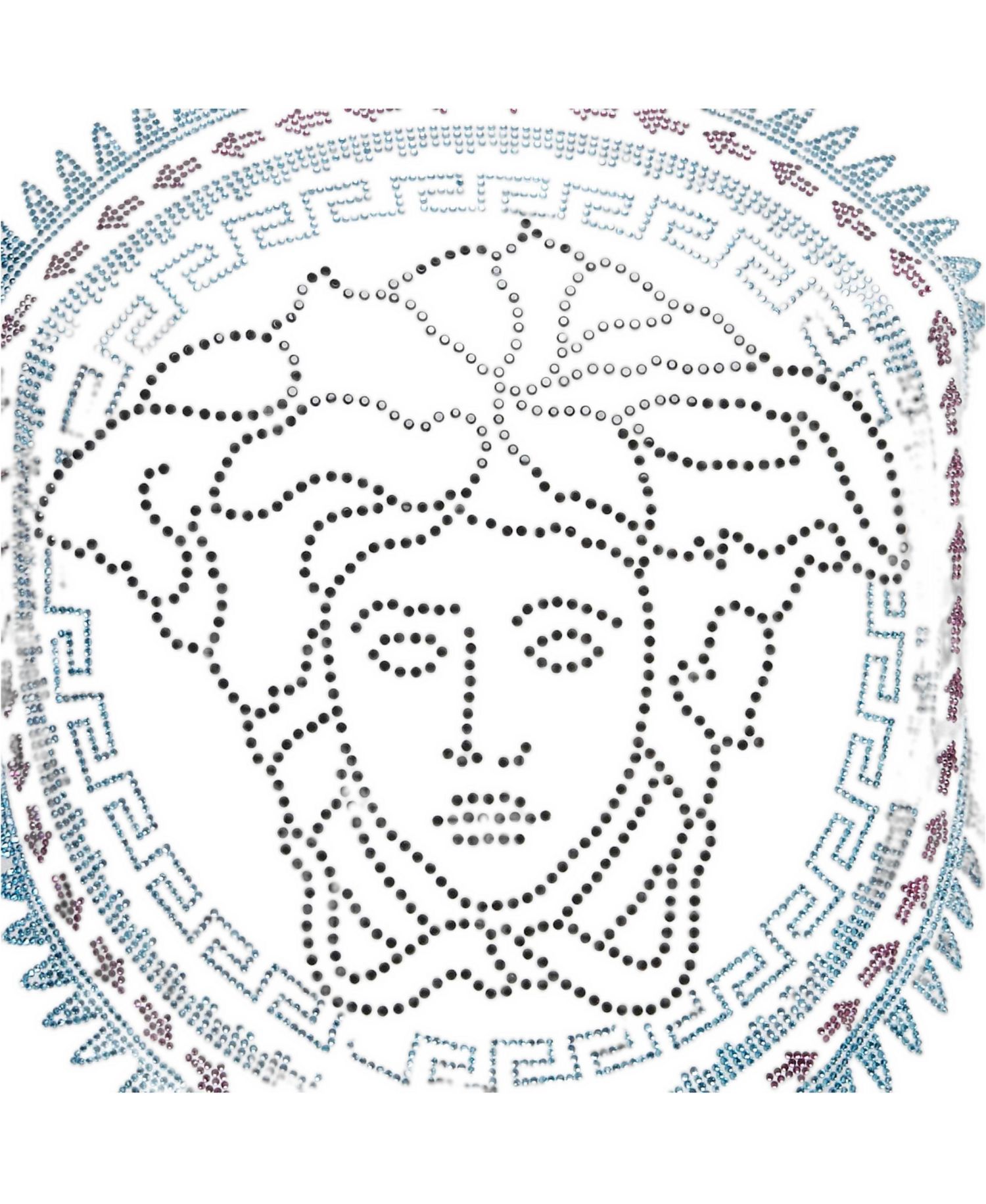 Women's White Medusa Embellished Jersey T-Shirt
