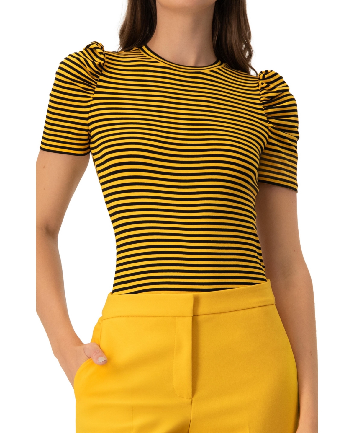 Ivonne Women's Striped Straight Blouse