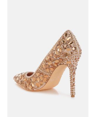 Women's Iceout Diamante and Rhinestone Embellishments Pumps