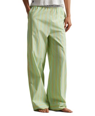 Women's Logo Elastic Mid Rise Striped Sleep Pants