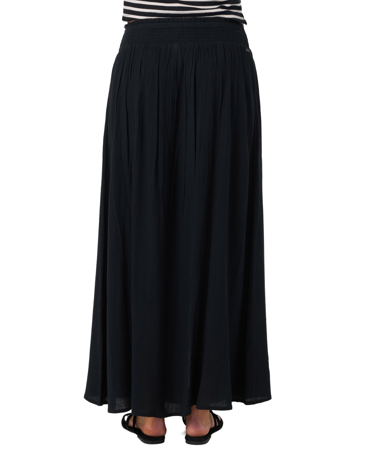 O'Neill Women's Tryston Smocked Waist Button-Front Maxi Skirt