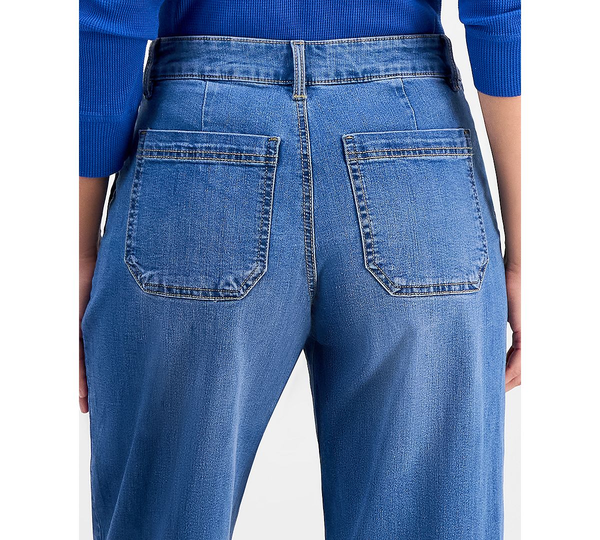 Style & Co Women's Utility-Pocket Barrel Jeans, Macy's Exclusive view 4 — MAYCSS fashion products