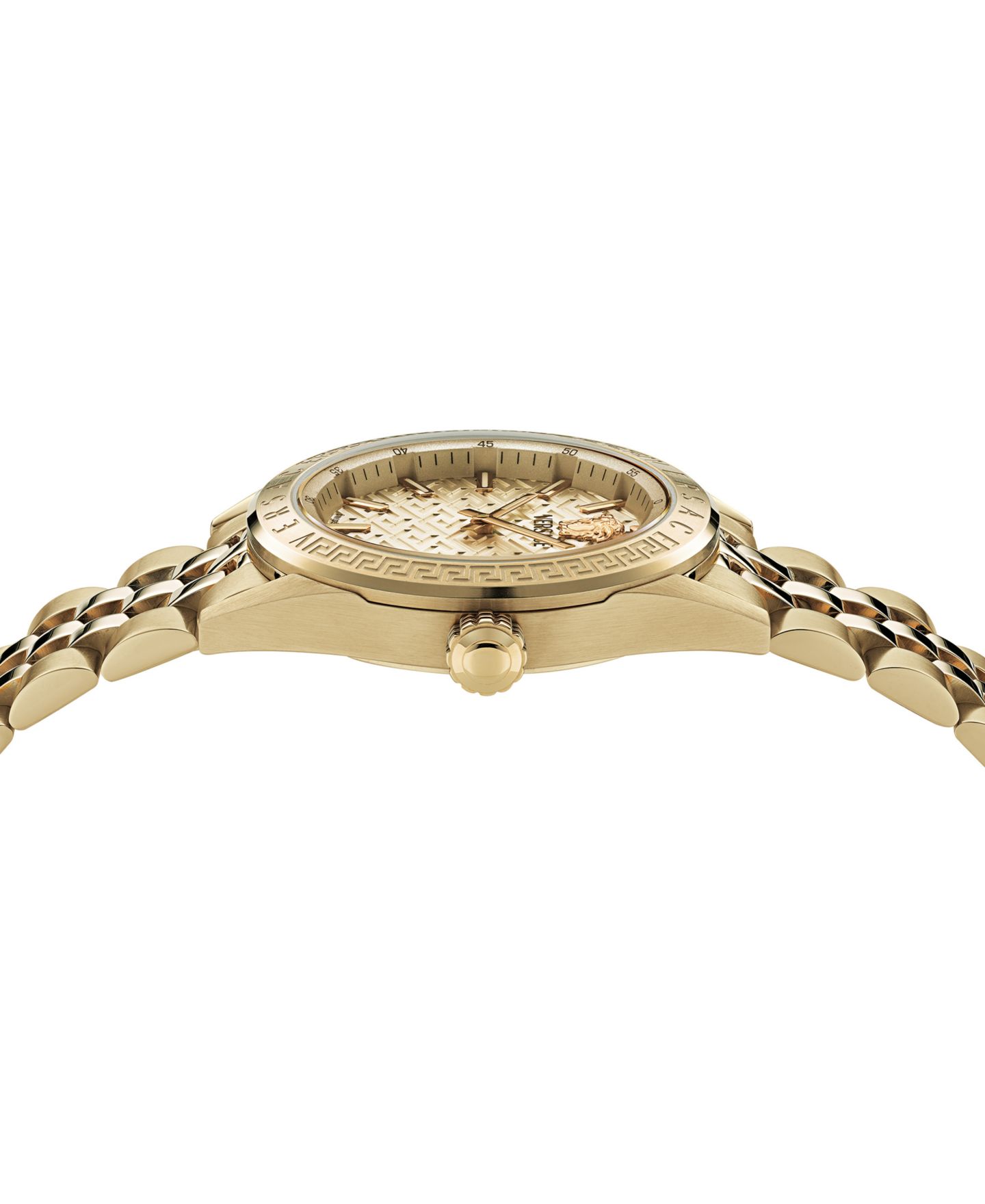 Женские часы Versace V-Code Gold Stainless Steel Bracelet Watch, 36mm — фото 2
