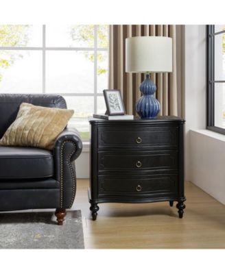 Mauro Traditional 3-Drawer End Table with Solid Wood Spindle Legs