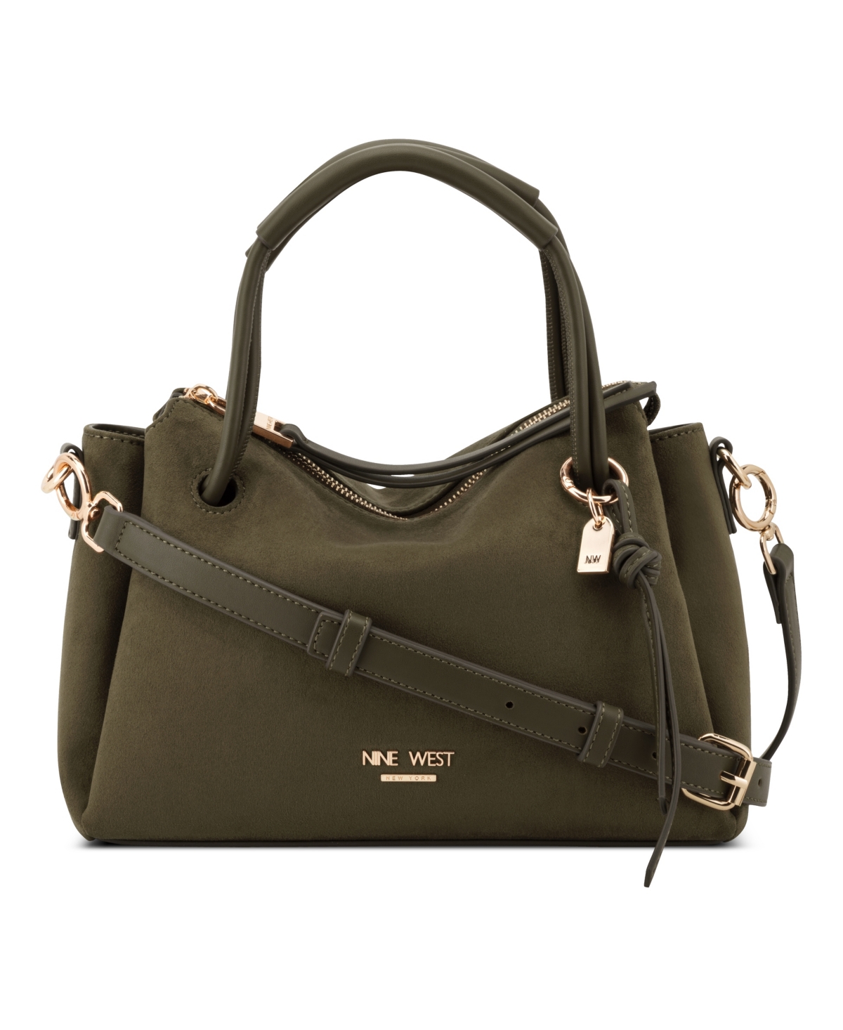 Nine West Renan Small Satchel Bag - Dark Olive