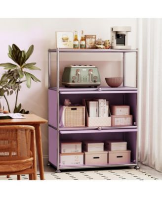 3-Tier Storage Cabinet Metal Shelving Unit – Multi-Functional Kitchen Organizer