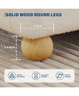 gaomon Full Cloud Bed Frame – Corduroy Upholstered Low Platform, Solid Wood Legs, No Headboard, No Box Spring Needed