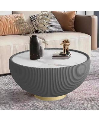  Light Sintered Stone Leather Coffee Table for Living Room Furniture