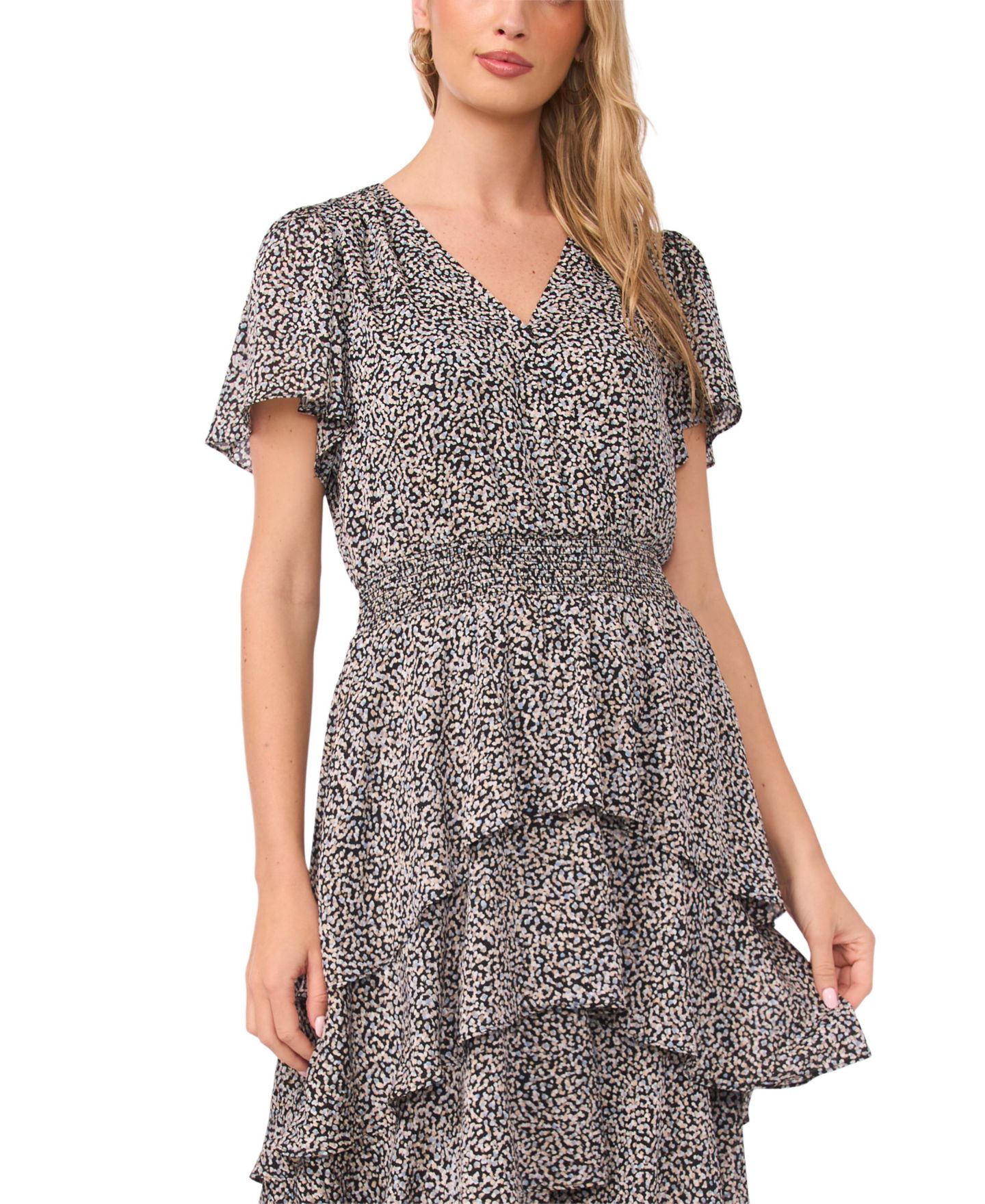 Женское платье Vince Camuto Four Teir Pull-On Layered, цвет: Насыщенный чёрный — фото 2