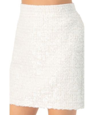 Women's Boucle Mini Skirt With Sequin Details