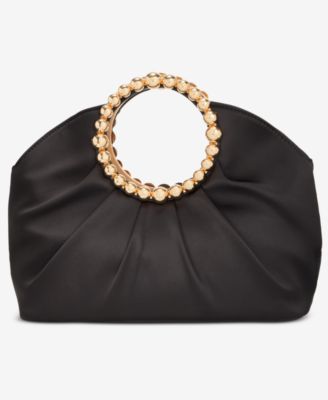 Ring Handle Satin Clutch