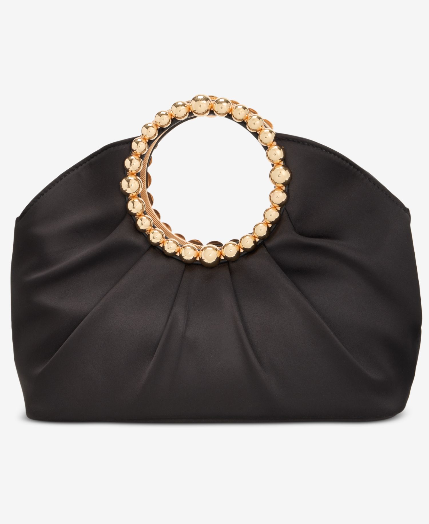 Ring Handle Satin Clutch