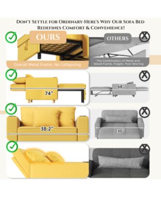 36" Sleeper Chair, Convertible Chair Bed for Adults, 3-in-1 Pull Out Sofa Chair