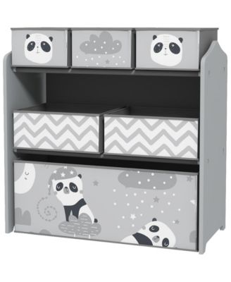 Kids Toy Storage Organizer with Multi-Size Fabric Bins Ages 3 to 8