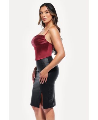 Popilush Women's Draped Sculpting Floral-Print Camisole Top