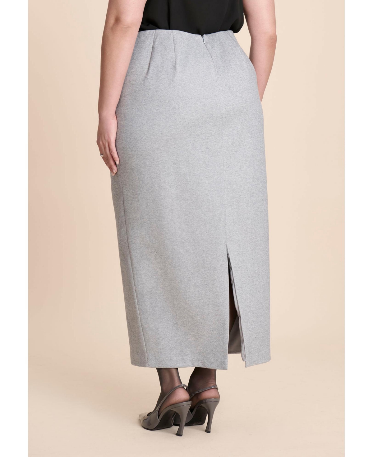 Eloquii Women's Heathered Column Maxi Skirt