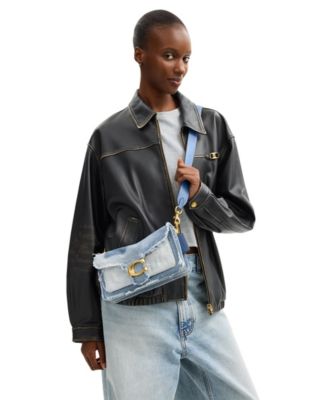 Tabby Medium Denim Patchwork Shoulder Bag 26