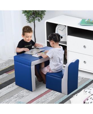 “Kids Convertible Sofa Table & Chair Set with Storage, 31-Inch”