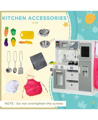 Kids Play Kitchen with Lights Sounds Ice Maker Role Play Set for Ages 3 to 6