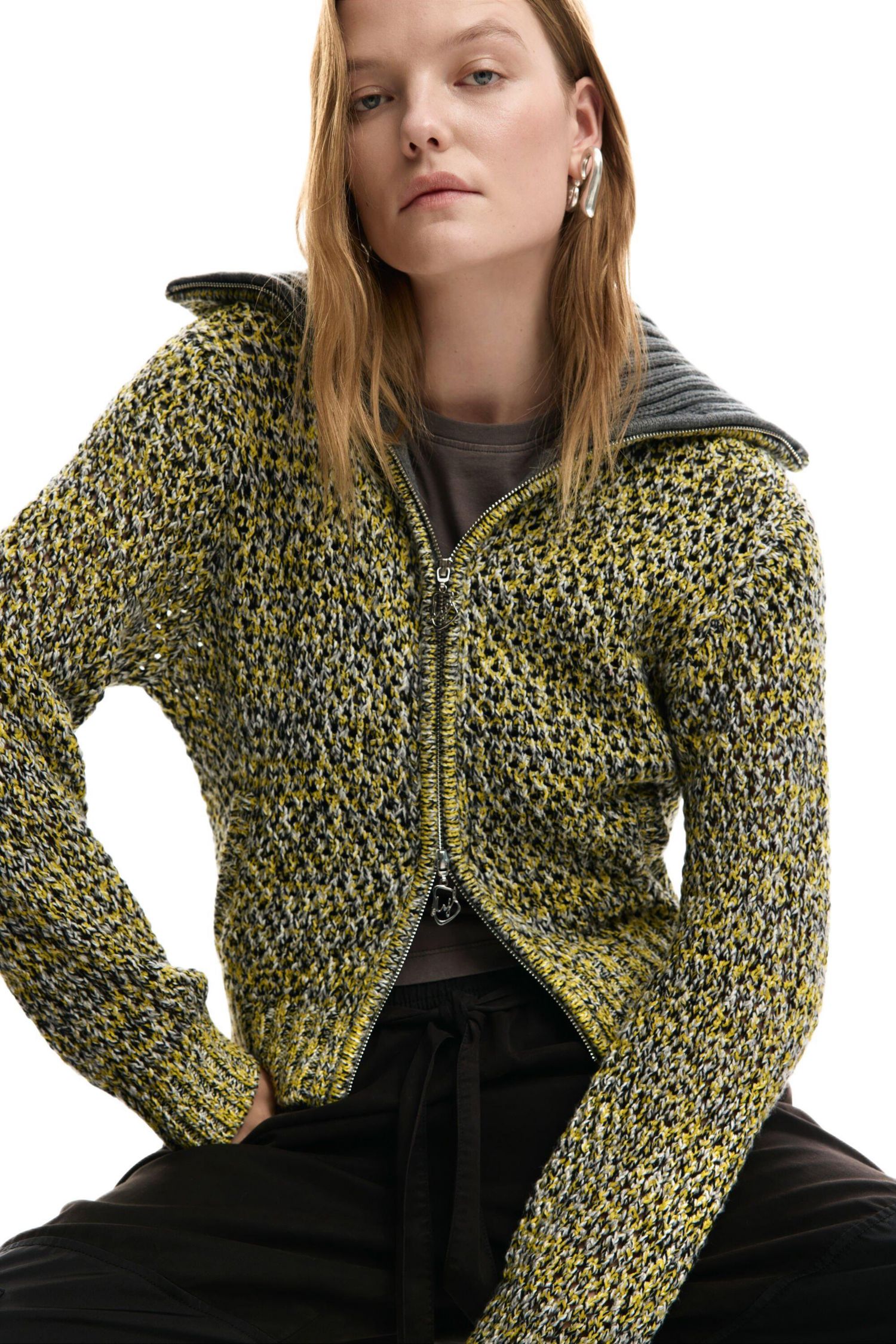 Women's Zipper Knit Sweater