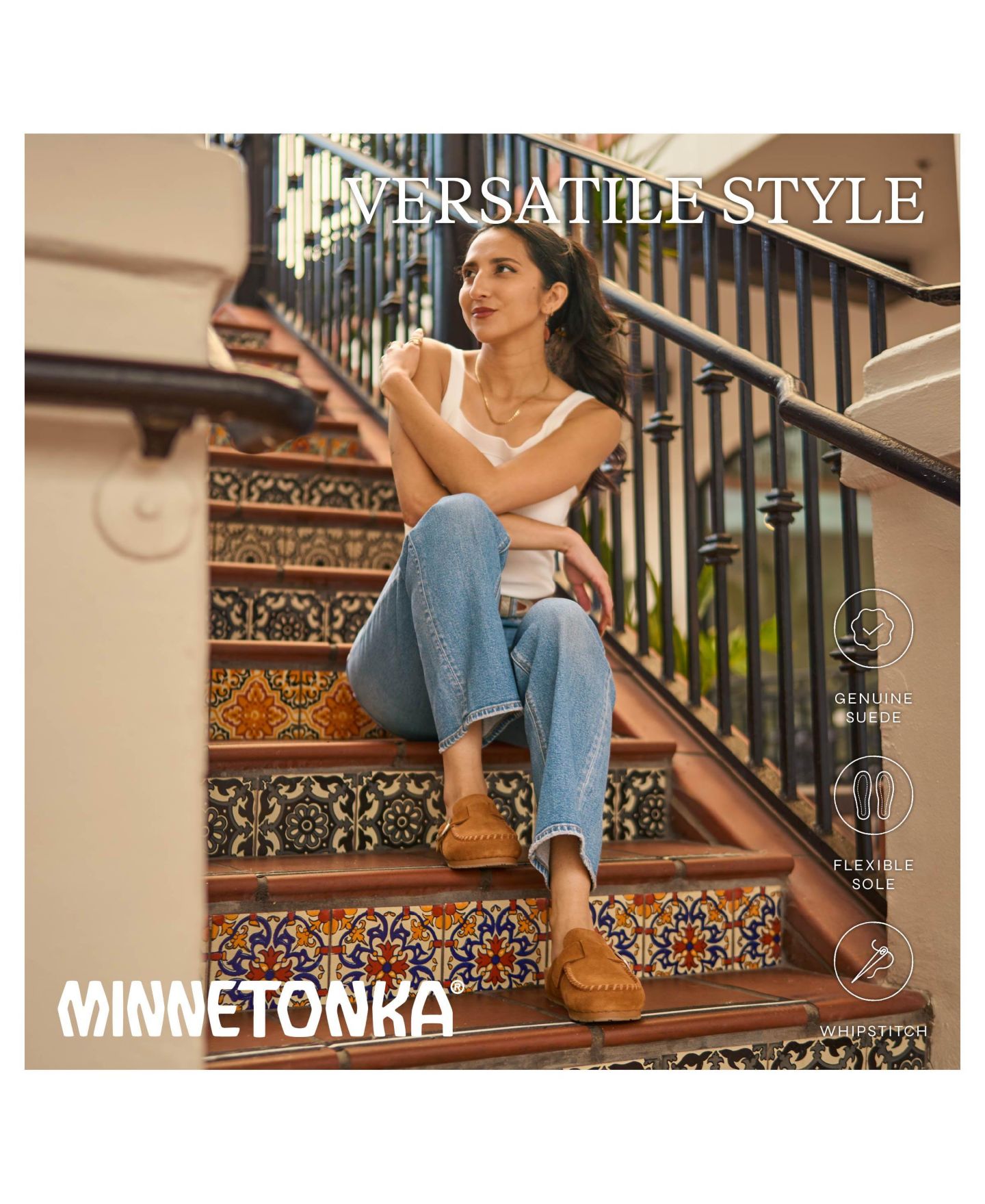Женские сабо Minnetonka Suede Adjustable Buckle, цвет: Коричневый — фото 2