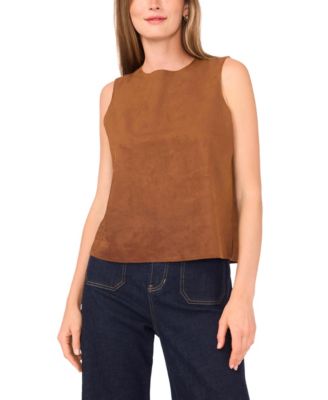 Women's Faux-Suede Sleeveless Top
