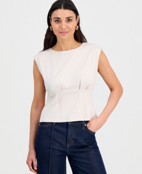 Женские I.N.C. International Concepts Petite Sleeveless Seamed Ponte Top