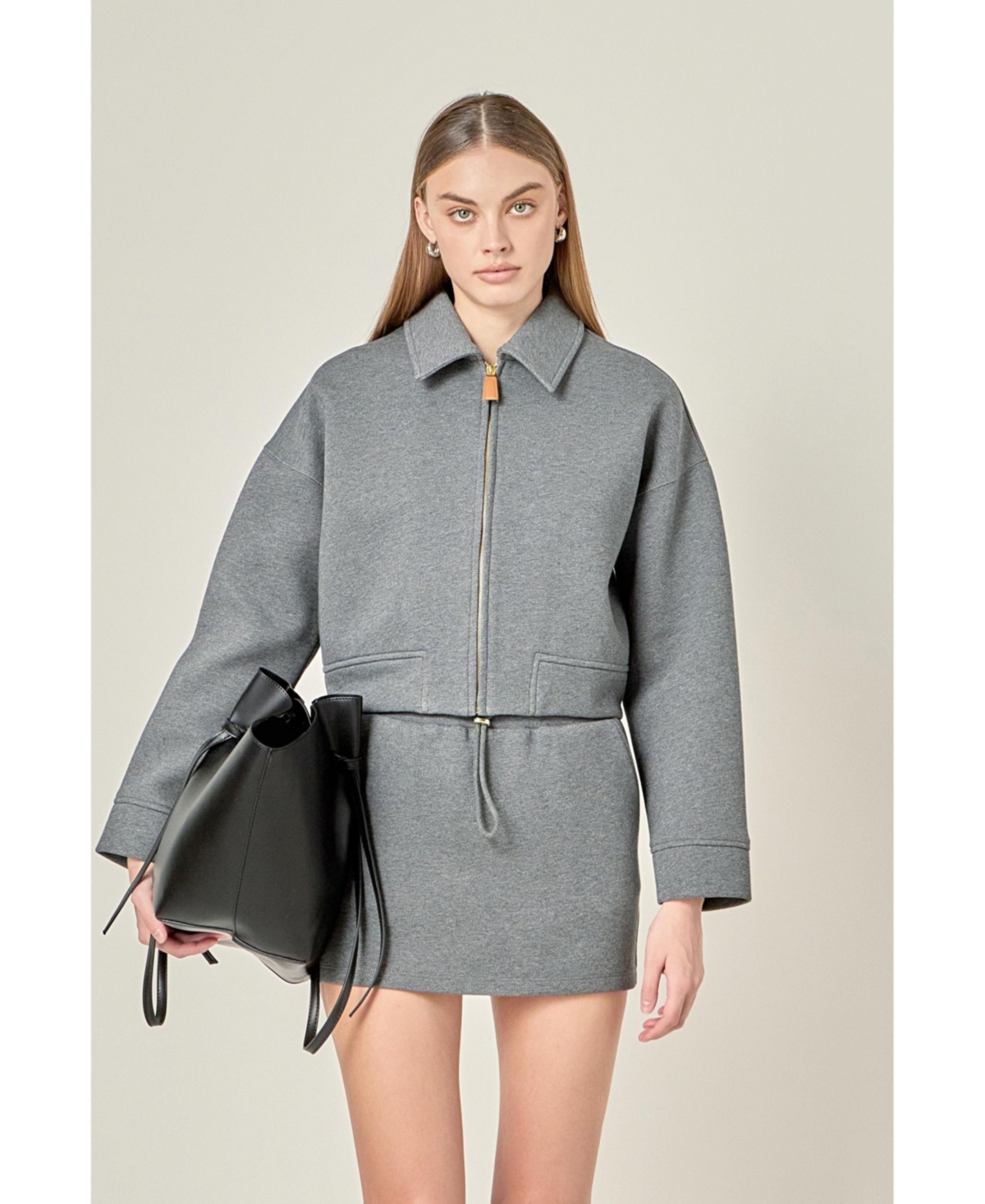 English Factory Women's Polo Zip-Up Sweatshirt