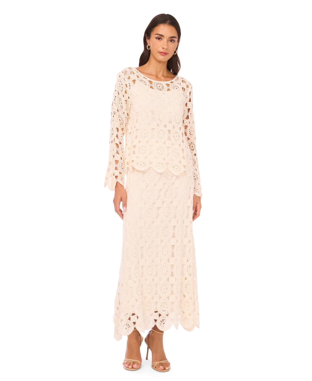 Vince Camuto Women's Crochet Midi Skirt