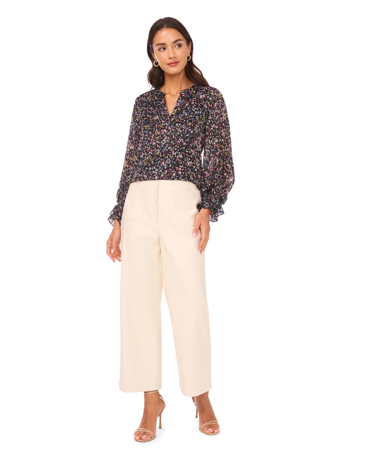 Vince Camuto Women's Printed 3/4-Sleeve Top