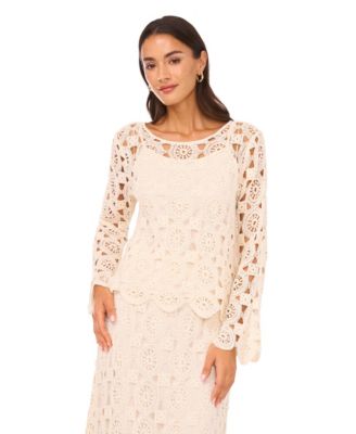 Women's Crewneck Flared Long Sleeve Top