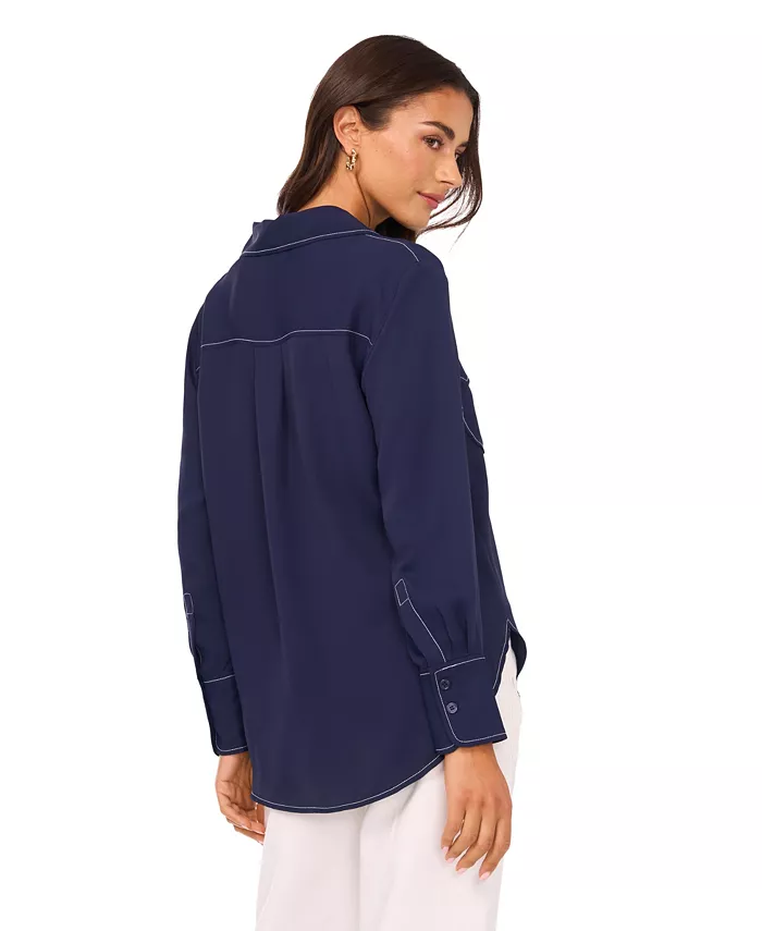 Women's Collared Neck Blouse - thumbnail 3