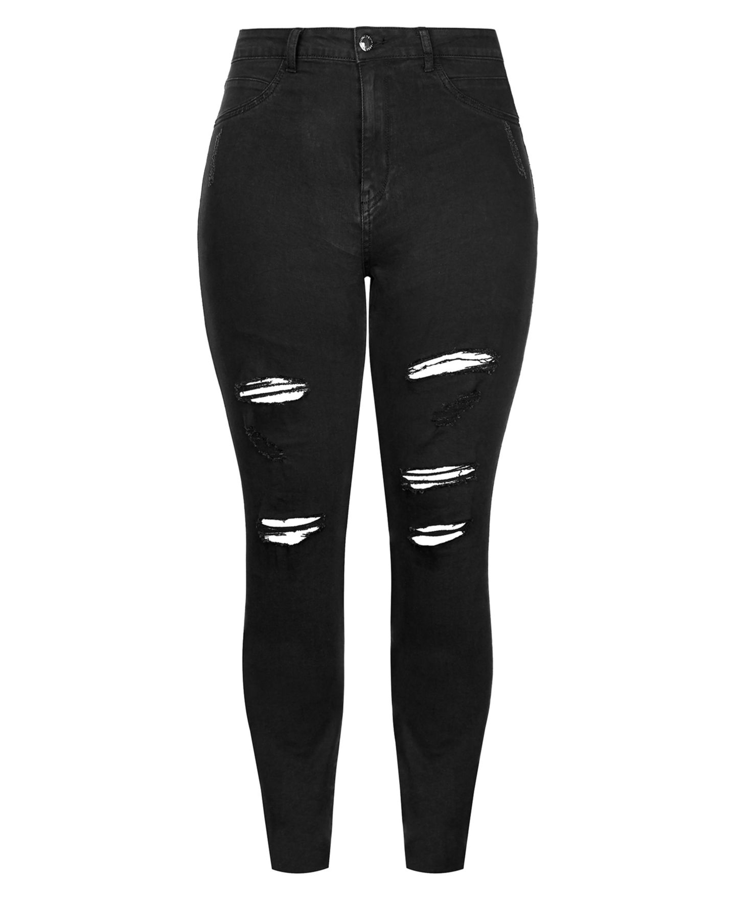 Женские джинсы CITY CHIC Plus Size Rock N Roll Skinny Jean, цвет: Чёрный — фото 6
