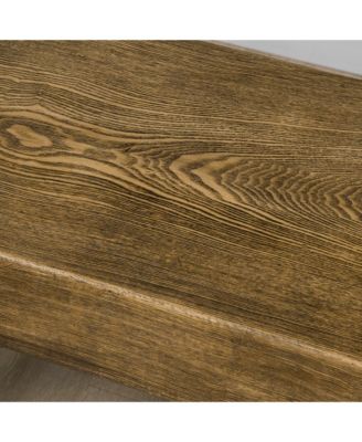 48" Garden Bench with Metal Legs, Rustic Wood Effect Concrete Dining Bench