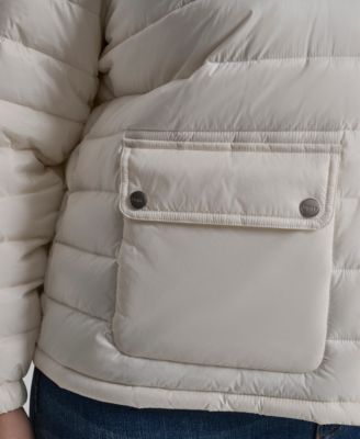 Plus Size Moto Collar Short Packable Coat