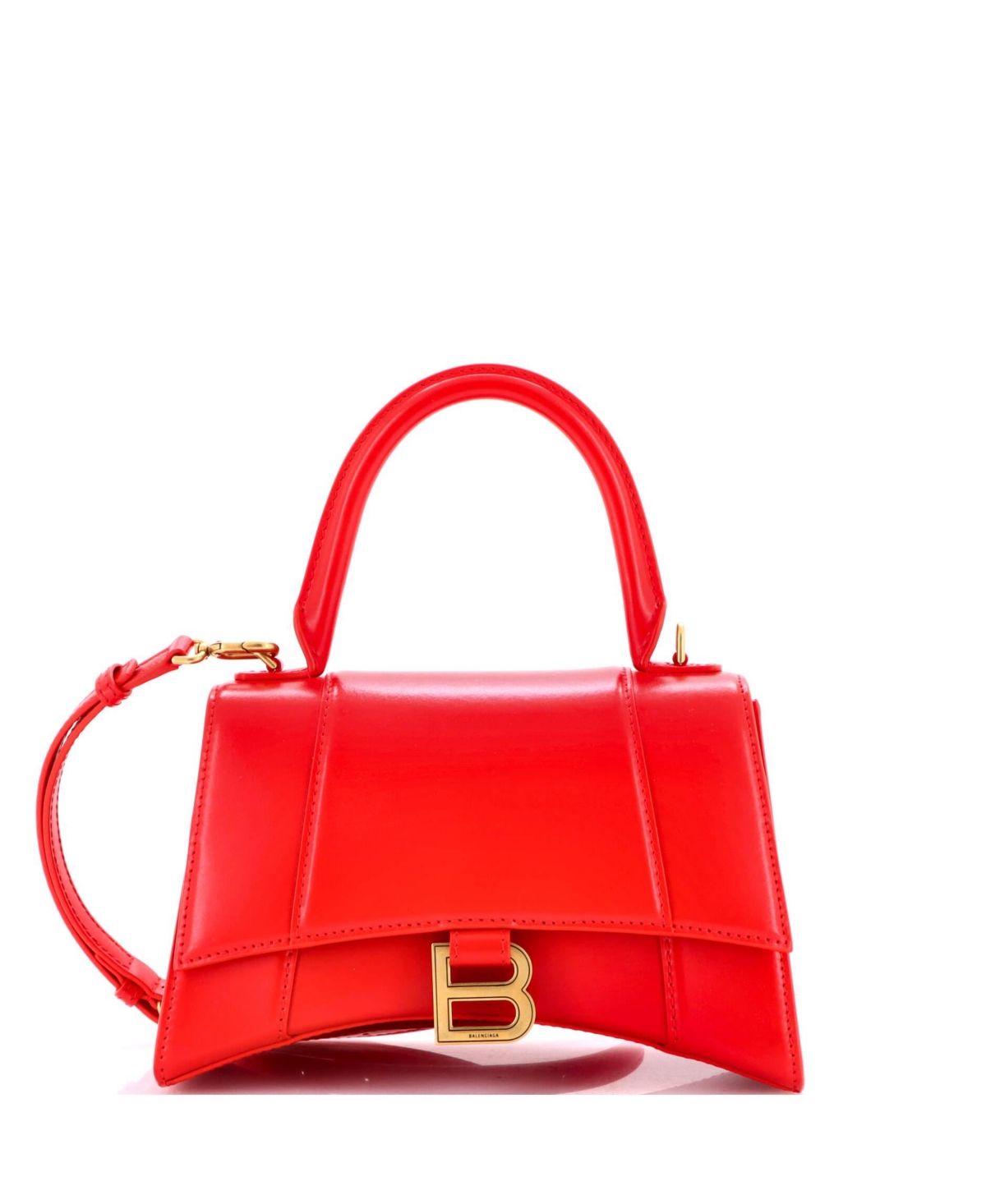 Pre-Owned Balenciaga Small Hourglass Top Handle Bag Leather - Red