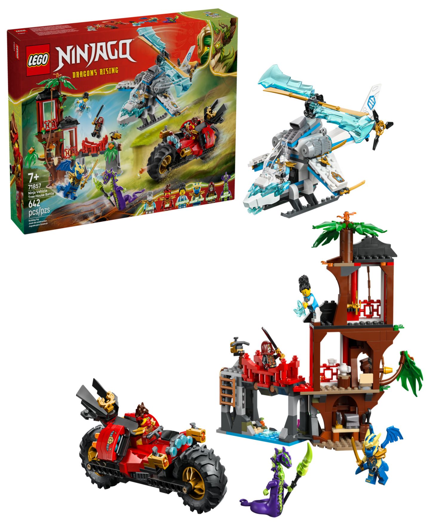 Детские конструкторы LEGO® Ninjago Ninja Vehicle Tree House Battle 71857, 642 Pieces — фото 1