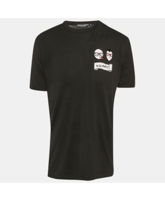 Men's Black Jersey Dg Family Applique T-Shirt