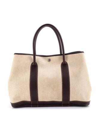 36 Garden Party Tote Toile and Leather