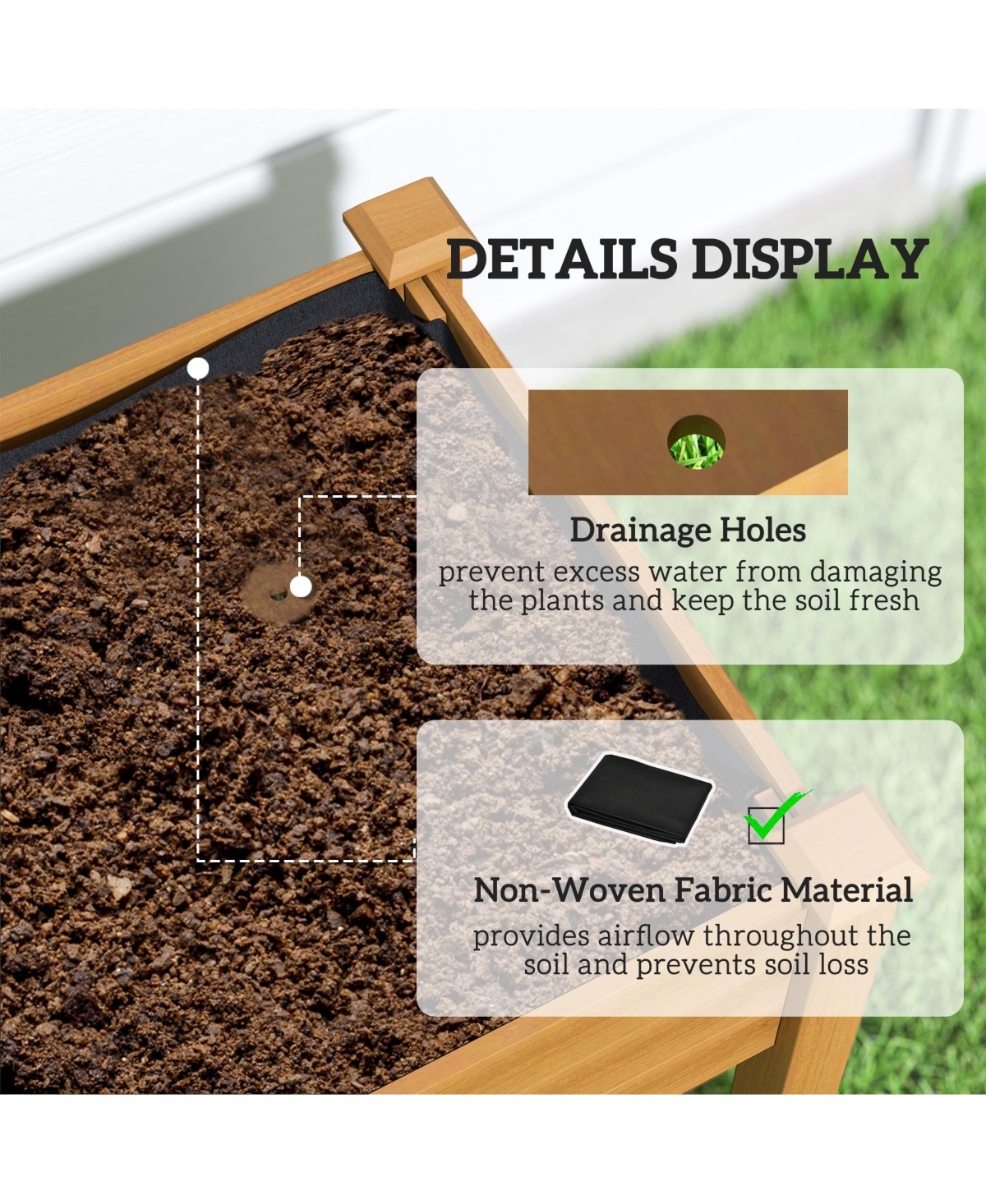 Outsunny 48 x 22 46 inch Raised Garden Bed w/ Pe Cover,