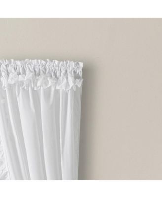 Ellis Home Classic Narrow Ruffle 2-Piece White Color Rod Pocket Curtain Panel, 80" X 72"