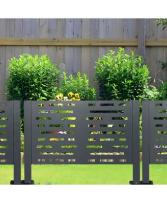 LUCKY ONE 3ftx2ft Air Conditioner Fence Metal Privacy Fence Cover with 3- Fence Panels