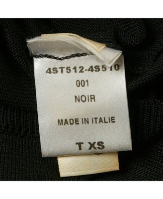 Women's Black Silk Knit Sheer Long Sleeve Top