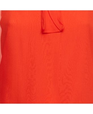 Women's Silk Neck Tie Detail Top