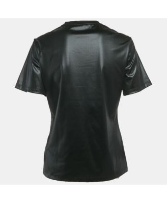 Women's Black Graphic Logo Detail Jersey T-Shirt