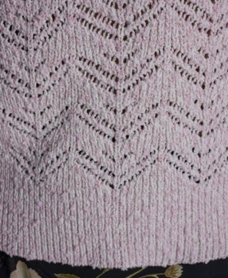 Women's Crewneck Oversized Zig Zag Sweater