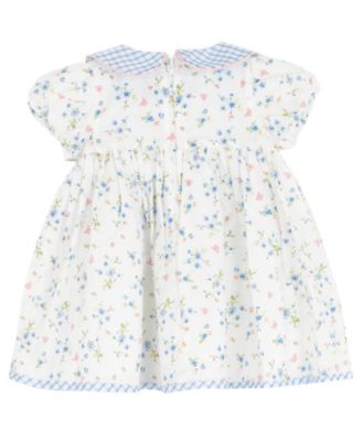Baby Girls' Scallop Flower Embroidered Short-Sleeve Dress and Panty, 2-Piece Set