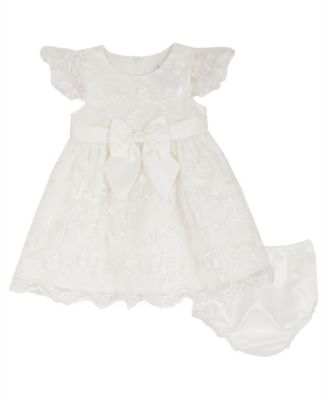 Baby Girls' Check Peter Pan Collar Flutter Sleeve Dress and Panty, 2-Piece Set