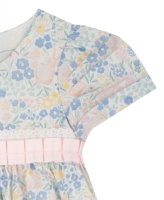 Baby Girls' 3D Flower Applique Round Neck Dress and Panty, 2-Piece Set